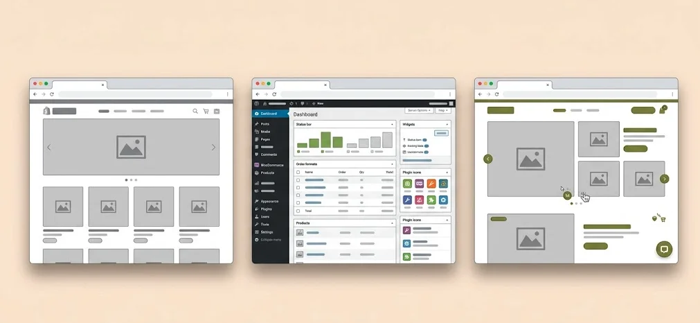 Boutique en ligne sur-mesure affichée sur laptop et mobile
