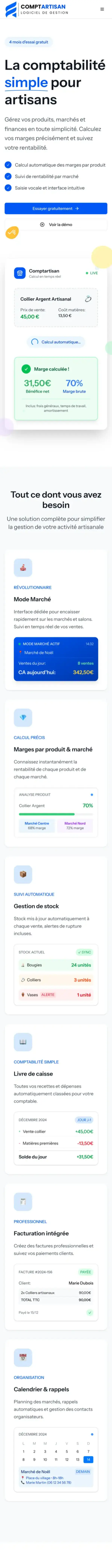 Formulaire de contact ComptArtisan