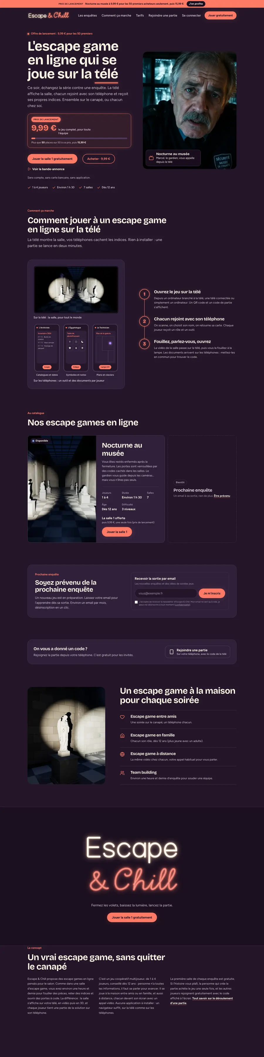 Escape & Chill - Jeu en ligne sur mesure