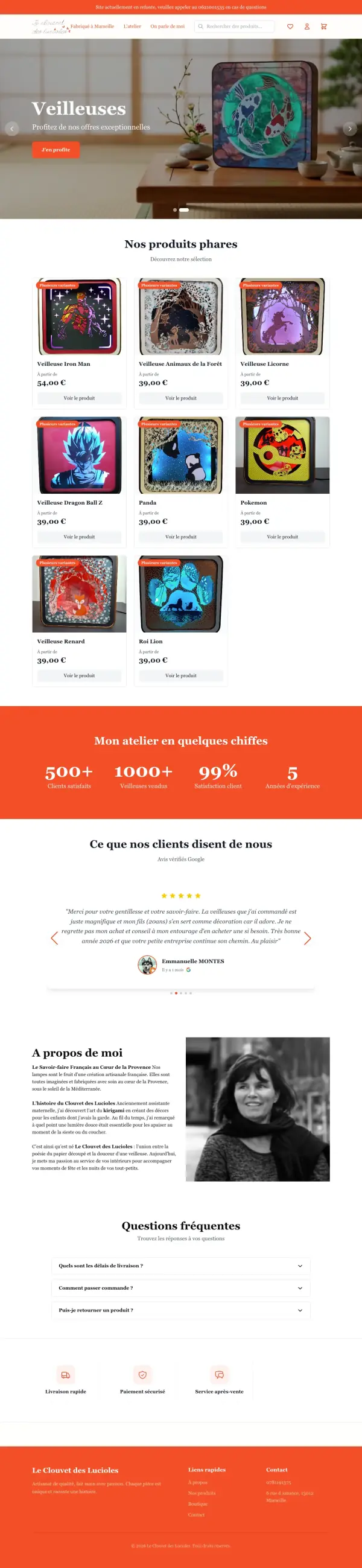 Le Clouvet des Lucioles - E-commerce sur mesure
