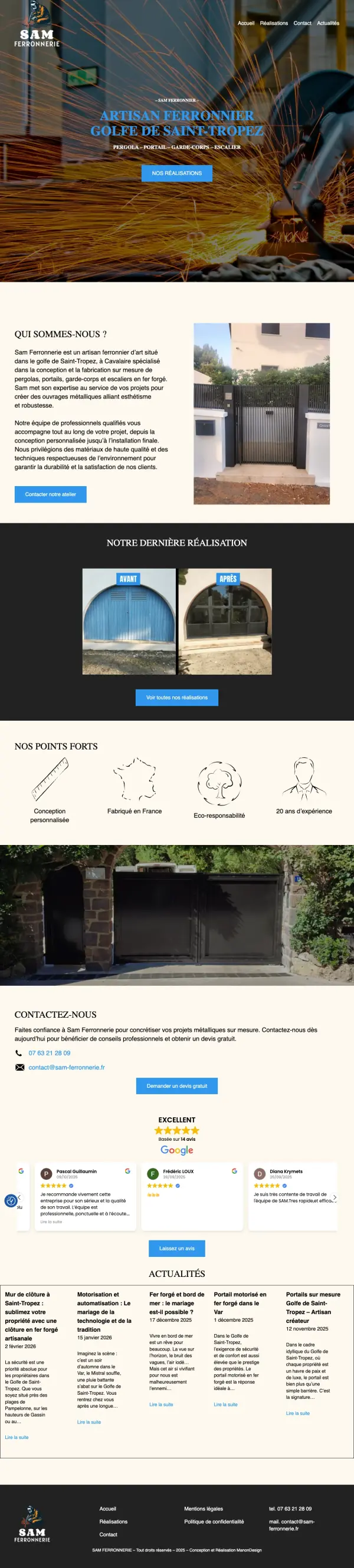 Sam Ferronnerie - Site Vitrine Artisan